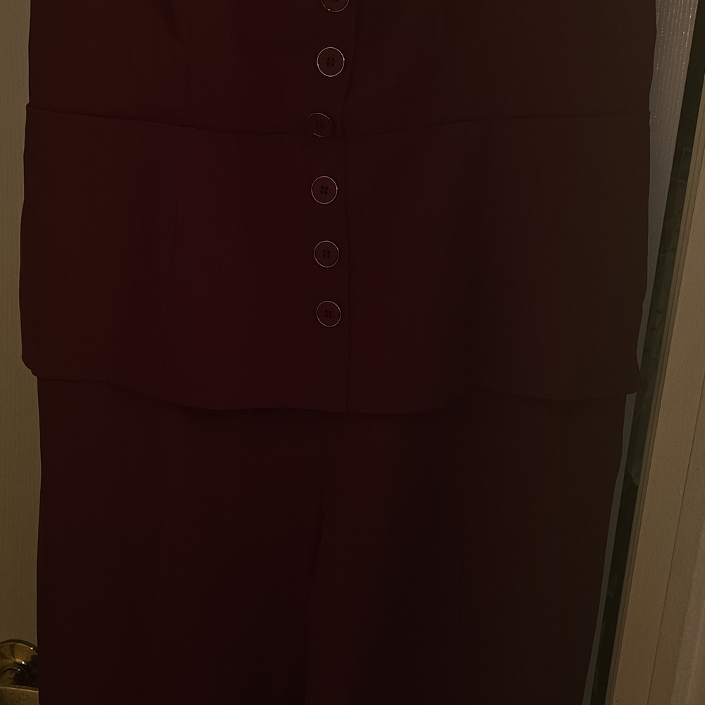 ❤️NWT City Chic Strapless Button-Front Peplum Jumpsuit in Deep Red ❤️*Plus Size - Picture 4 of 5